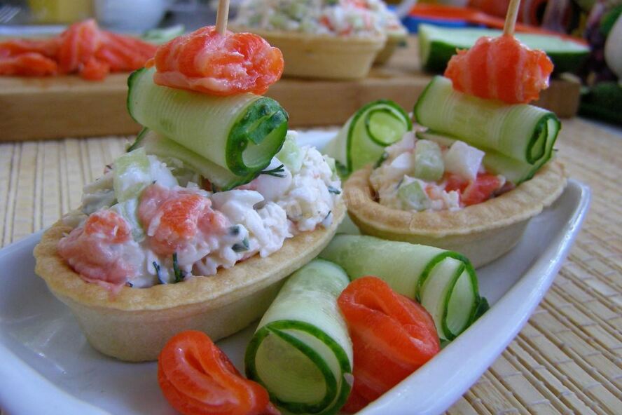 Рецепт тарталеток с красной рыбой