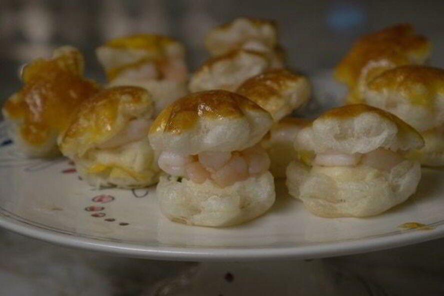 Рецепт тарталеток с креветками и соусом бешамель