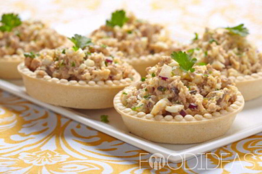 Рецепт тарталеток с рыбными консервами