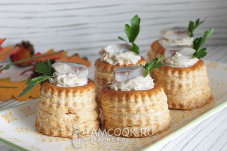 Рецепт тарталеток с сельдью и творогом
