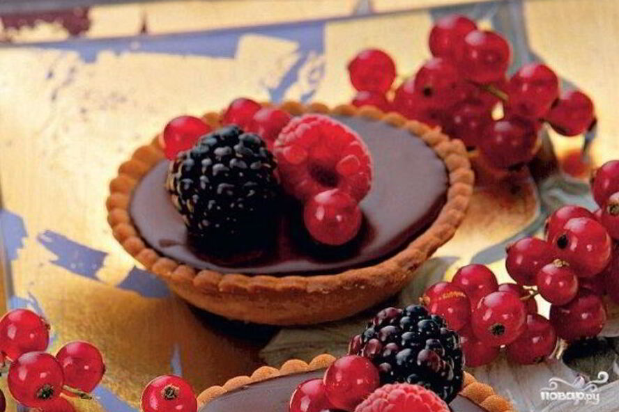 Рецепт тарталеток с шоколадным ганашем