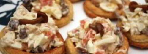 творожные тарталетки с куриным салатом. Шаг 7