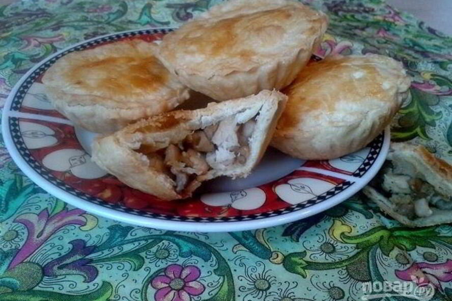 Рецепт закрытых тарталеток с курицей и грибами