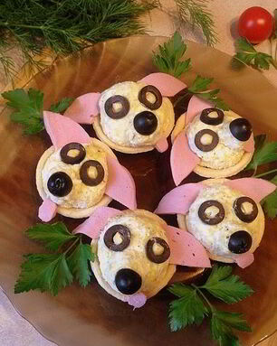 Закуска в тарталетках Собачки