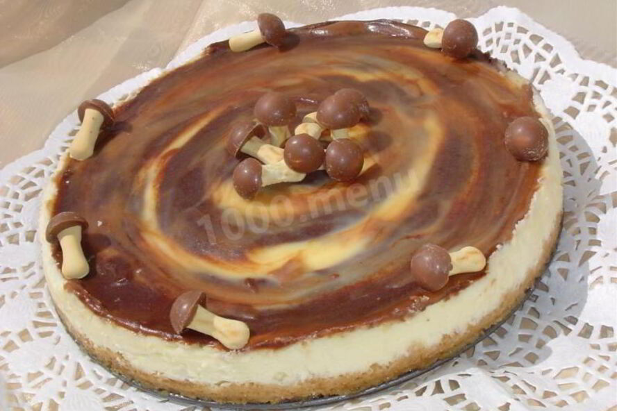 Рецепт белоснежного тарта с мраморной карамелью