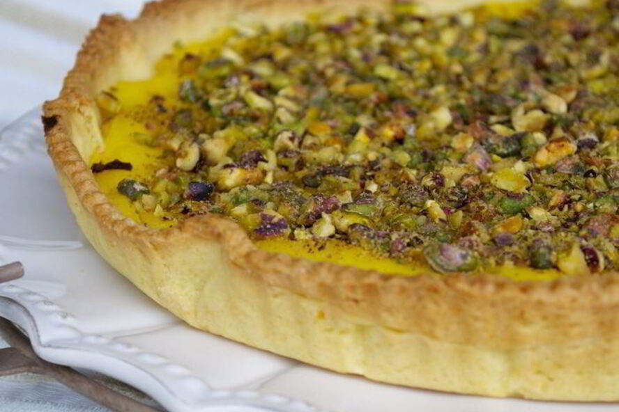 Рецепт тарта с лимонным кремом и фисташками