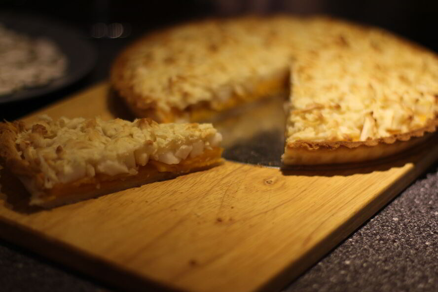 Рецепт тарта с яблоком и тыквой