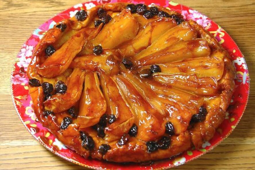 Рецепт тарта татен с грушами и изюмом
