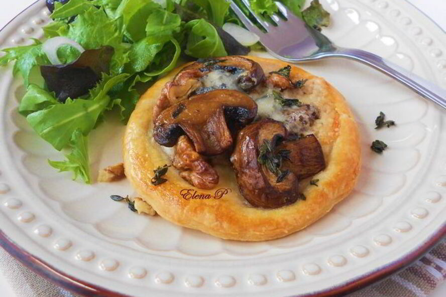 Рецепт тартов с грибами и грецкими орехами