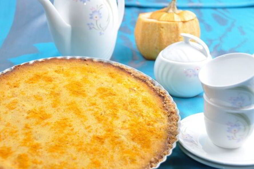 Рецепт тыквенного тарта с апельсином на ореховом тесте