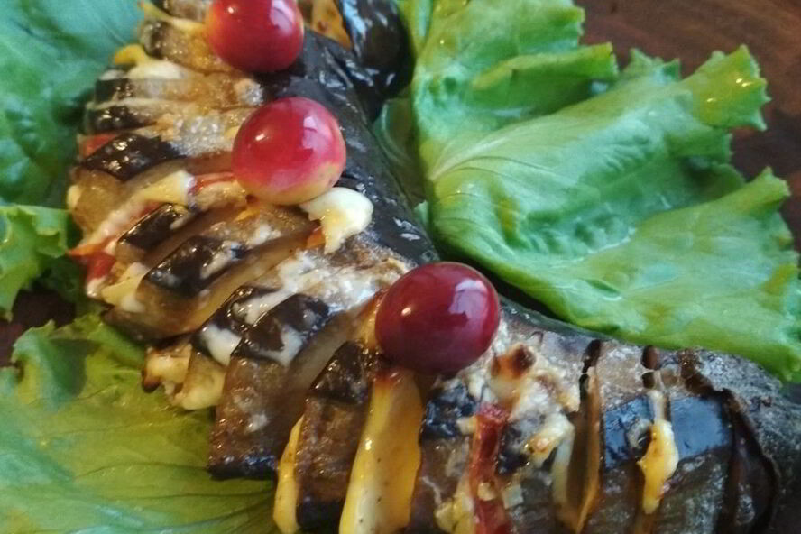 Рецепт веера из баклажанов