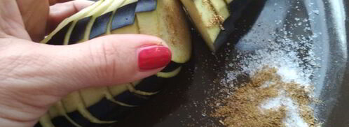 веер из баклажанов. Шаг 4