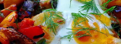 картофель с шампиньонами и яичницей. Шаг 5