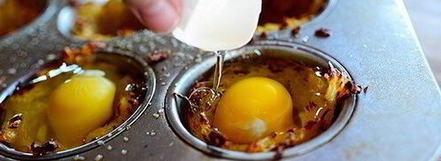 картофельные корзинки с яичницей-глазуньей. Шаг 5