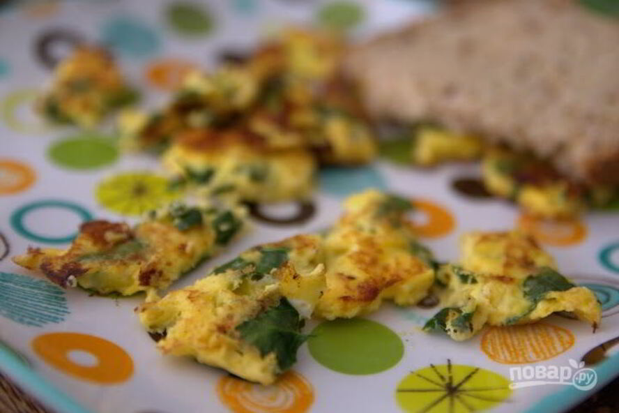 Рецепт яичницы с творогом