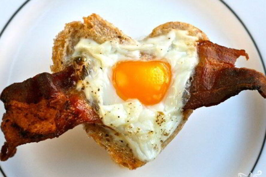 Рецепт яичницы сердце