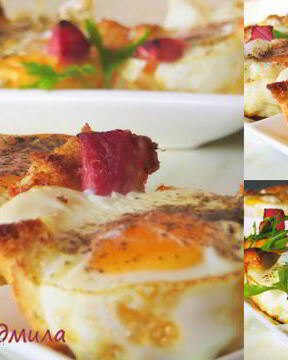 Яичница в батоне с ветчиной