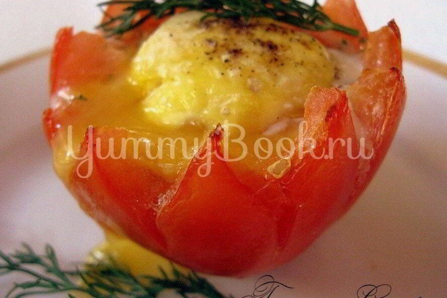 Рецепт яичницы в помидоре