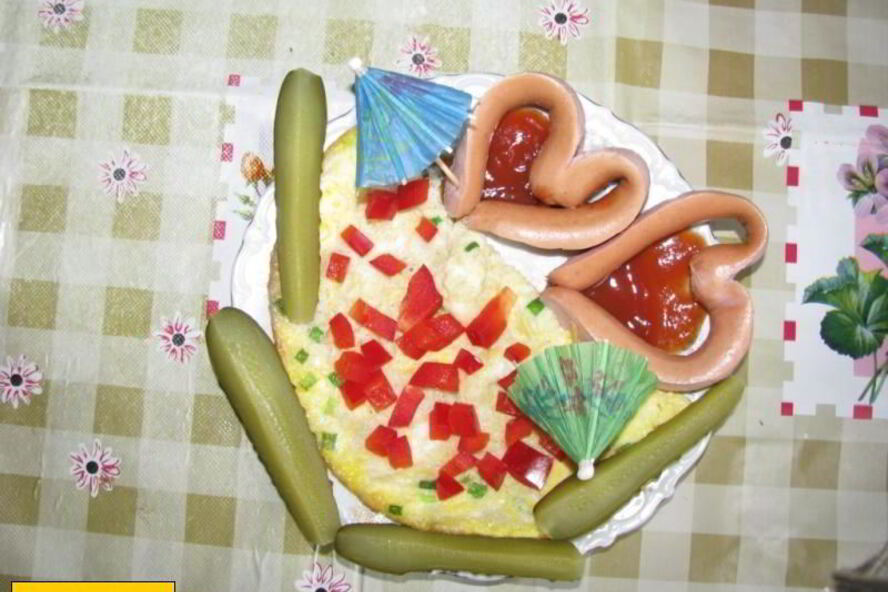 Рецепт завтрака на двоих яичница сердечком