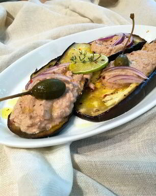 Закуска из баклажанов с тунцовым паштетом