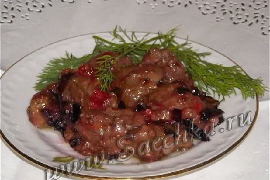 Рецепт закуски из куриной печени красная