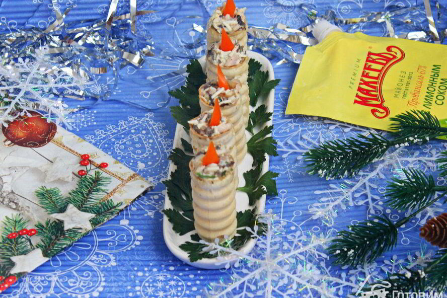 Рецепт закуски новогодние свечи