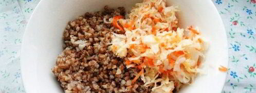 запеченные гречневые шарики с квашеной капустой. Шаг 2