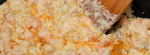 блинные мешочки с жюльеном из красной рыбы. Шаг 4