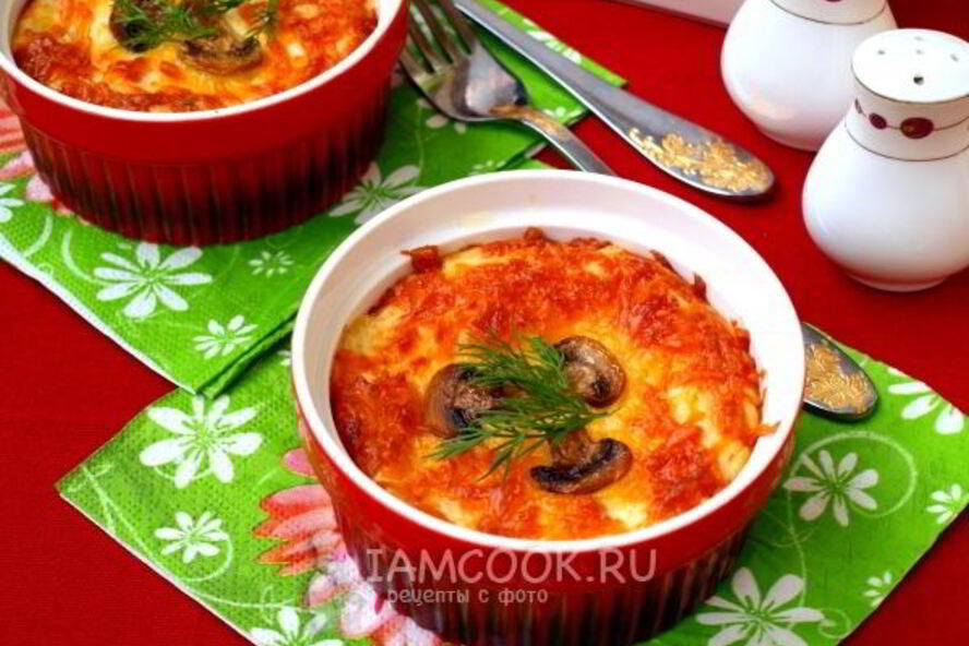 Рецепт жульена с грибами и сыром