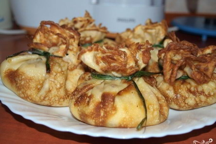 Рецепт жульена в блинных мешочках